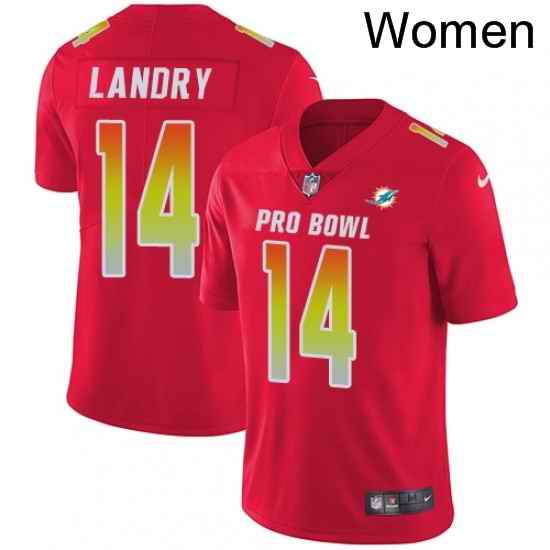 Womens Nike Miami Dolphins 14 Jarvis Landry Limited Red 2018 Pro Bowl NFL Jersey